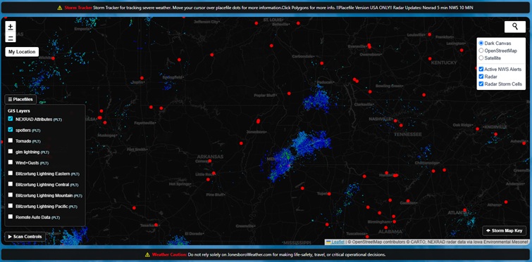 === NWS & NEXRAD Live Storm & Tornado Tracker (Full Suite) === Ver. 2.0.50 Placefile Support screenshot